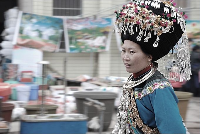 Miao Nationality Women go to the Market