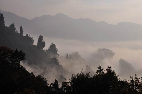 Wulingyuan Tianzishan clouds of beauty in the winter beginning