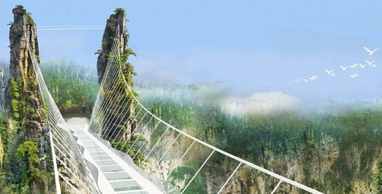 World's longest and highest glass-bottom bridge to open in Zhangjiajie.