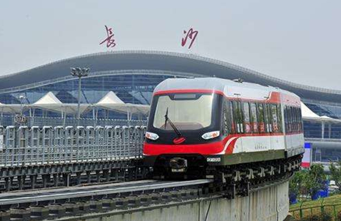 Changsha high-rail station to airport by Maglev & Metro Line 