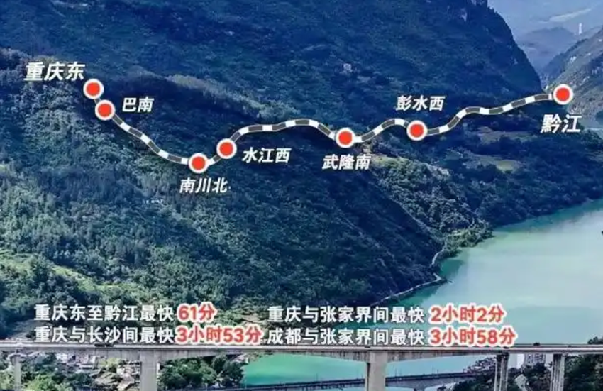 The newly high speed train opened between Chongqing to Zhangjiajie