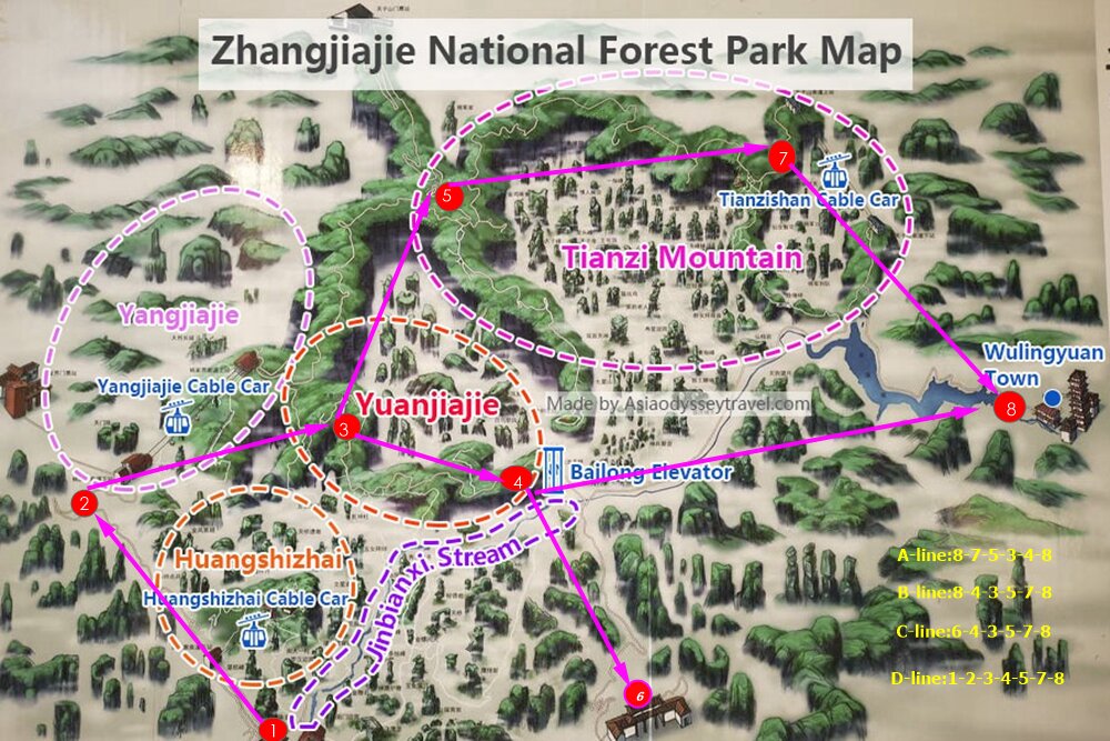 How to A/B/C/D Line tour in Zhangjiajie National Forest Park-Avatar park