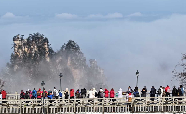 Zhangjiajie National Forest Park transforms into a winter paradise